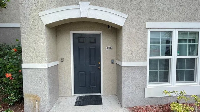 a front view of a house with a window