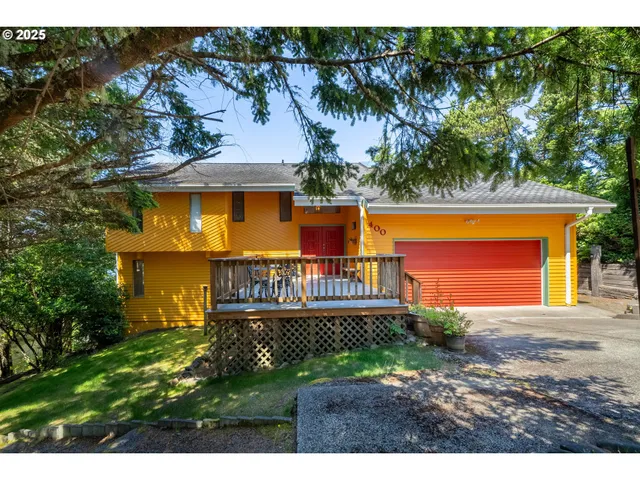 a view of a swimming pool with an outdoor seating