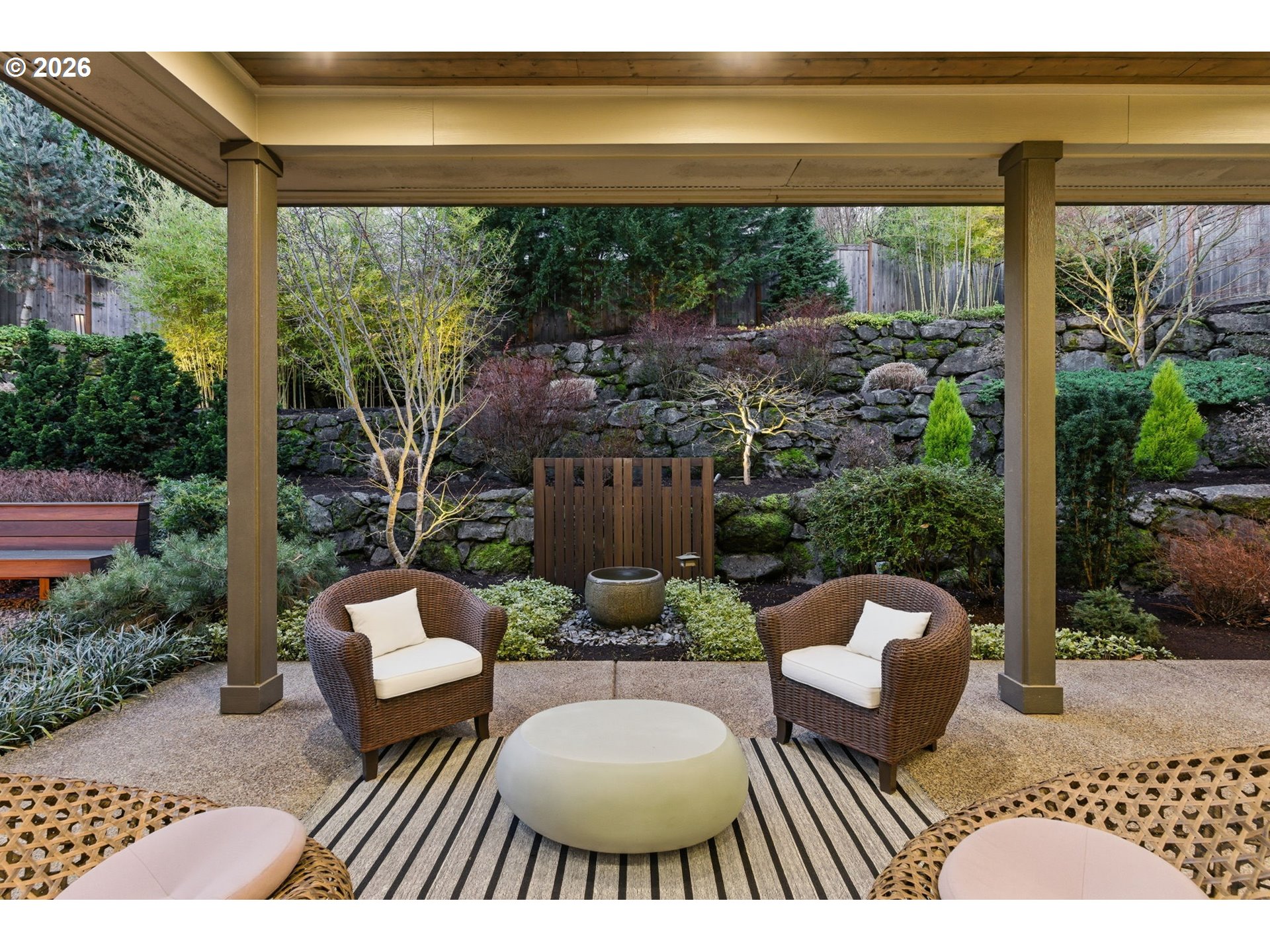 2123 South Military Road Portland, OR 97219 - Photo 42 of 47 a view of a patio with lawn chairs next to a yard