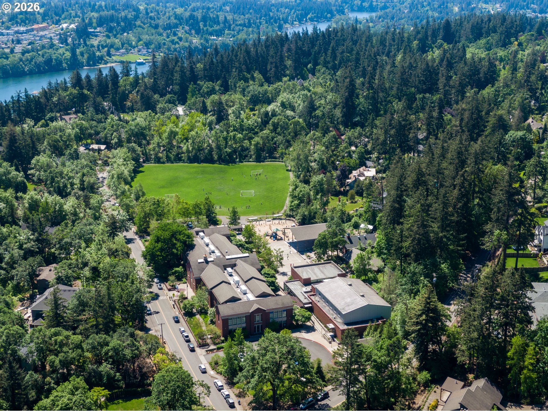 2123 South Military Road Portland, OR 97219 - Photo 46 of 47 an aerial view of residential house with outdoor space and swimming pool