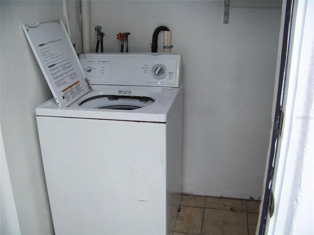 a close up view of washer and dryer