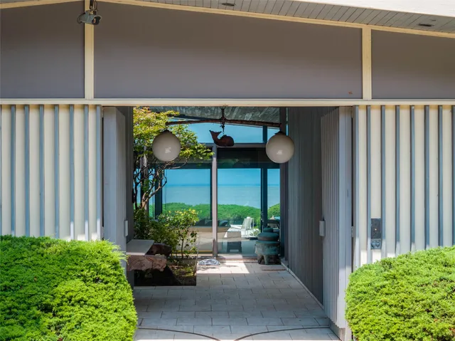 a view of porch with seating space