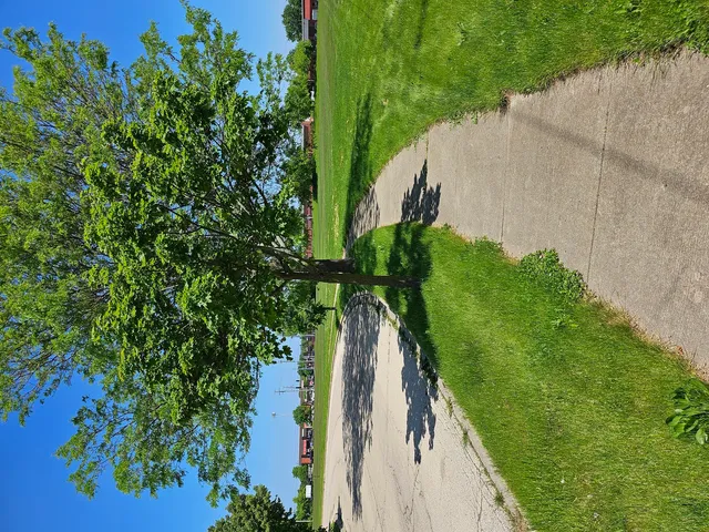 a view of a golf course with a lake