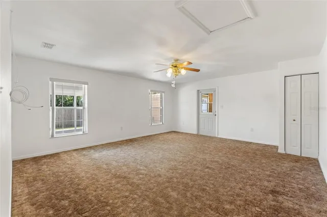 an empty room with a natural light