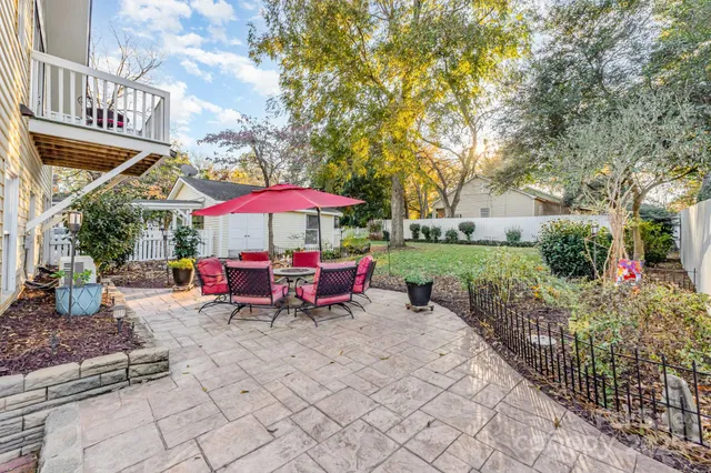 a backyard of a house with lots of green space