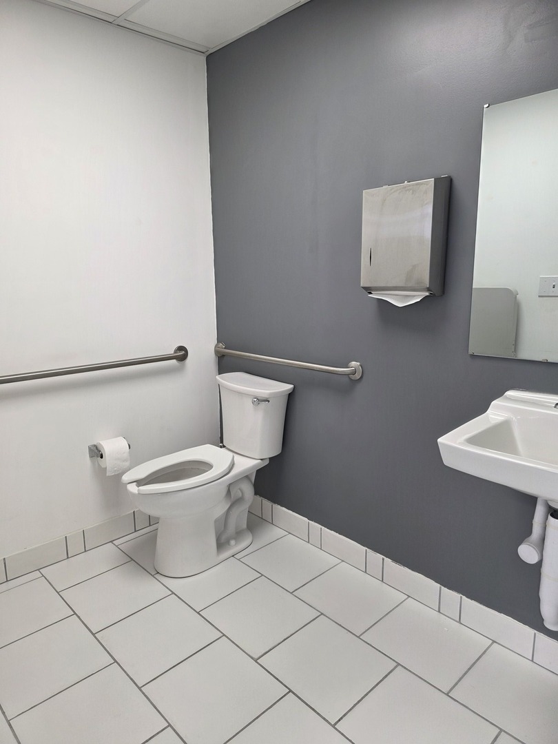 121 South State Street Belvidere, IL 61008 - Photo 34 of 43 a white toilet sitting next to a bathroom sink