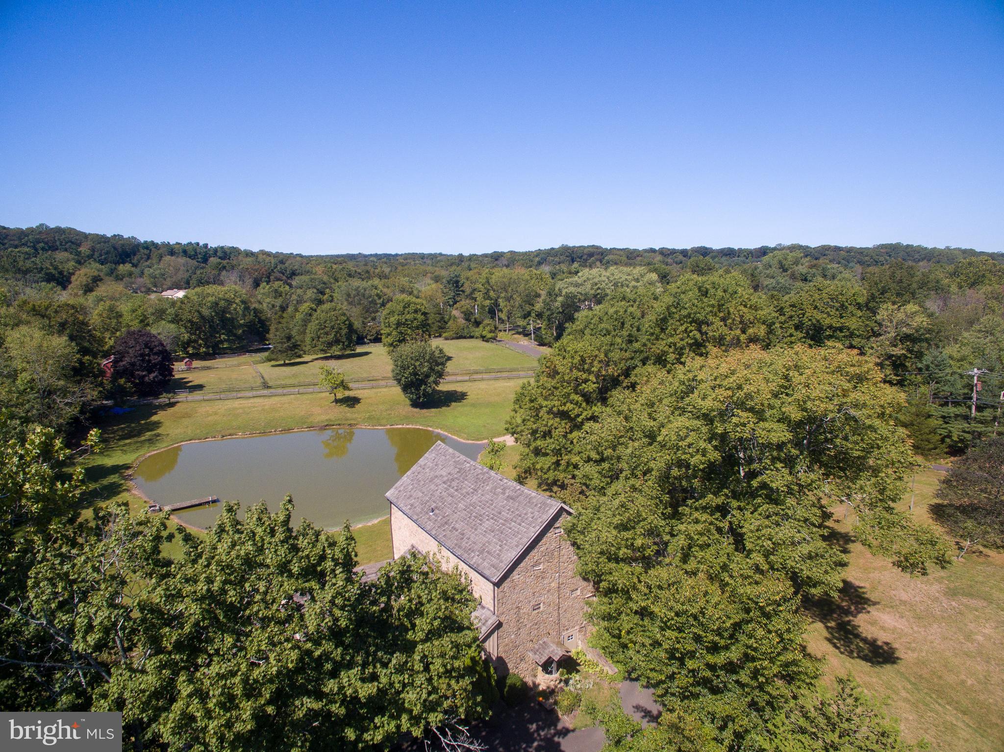 2666 Mill Road Doylestown, PA 18902 - Photo 33 of 78 Aerial View of Barn and Pond