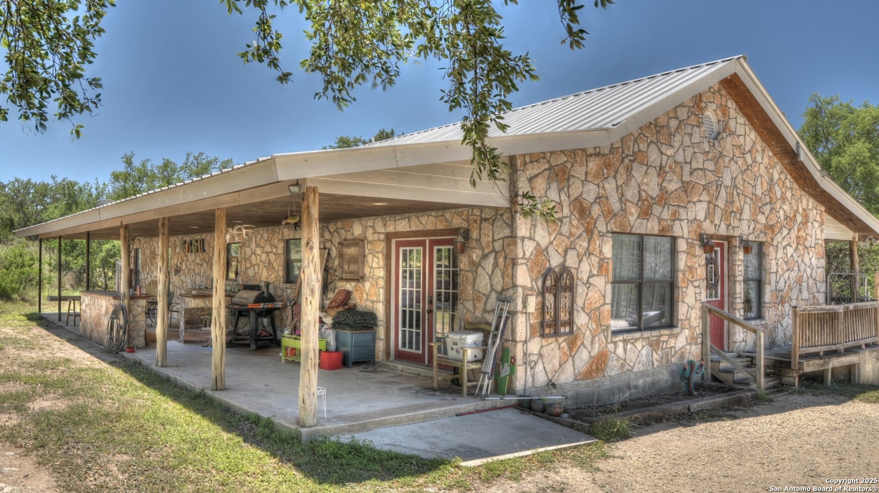 a view of a house with a porch