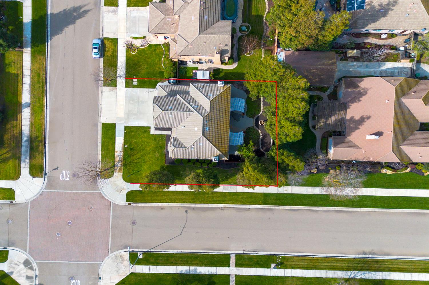 243 John Kamps Way Ripon, CA 95366 - Photo 6 of 62 an aerial view of a house with a yard and a large pool