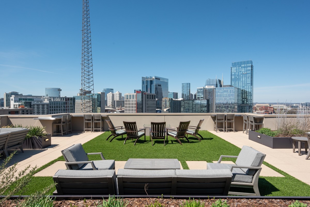 20 Rutledge Street, Unit 407 Nashville, TN 37210 - Photo 2 of 56 a view of a city with tall buildings