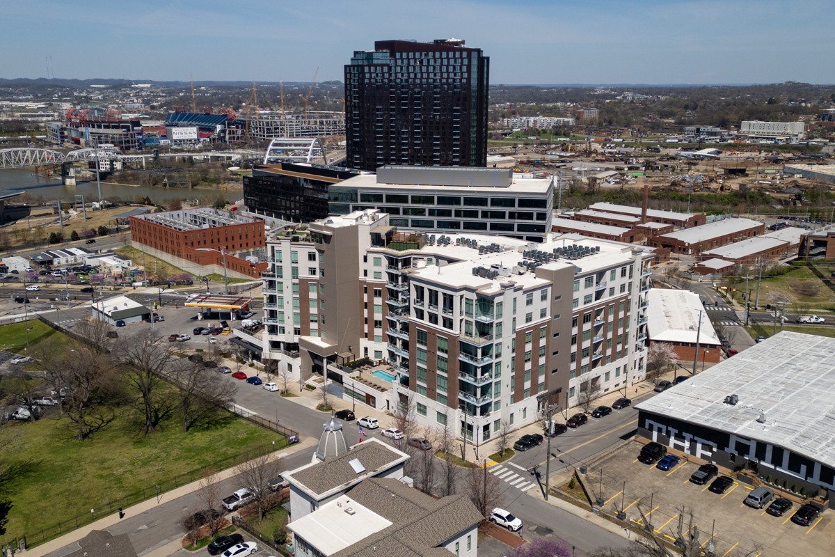 20 Rutledge Street, Unit 407 Nashville, TN 37210 - Photo 53 of 56 an aerial view of a city