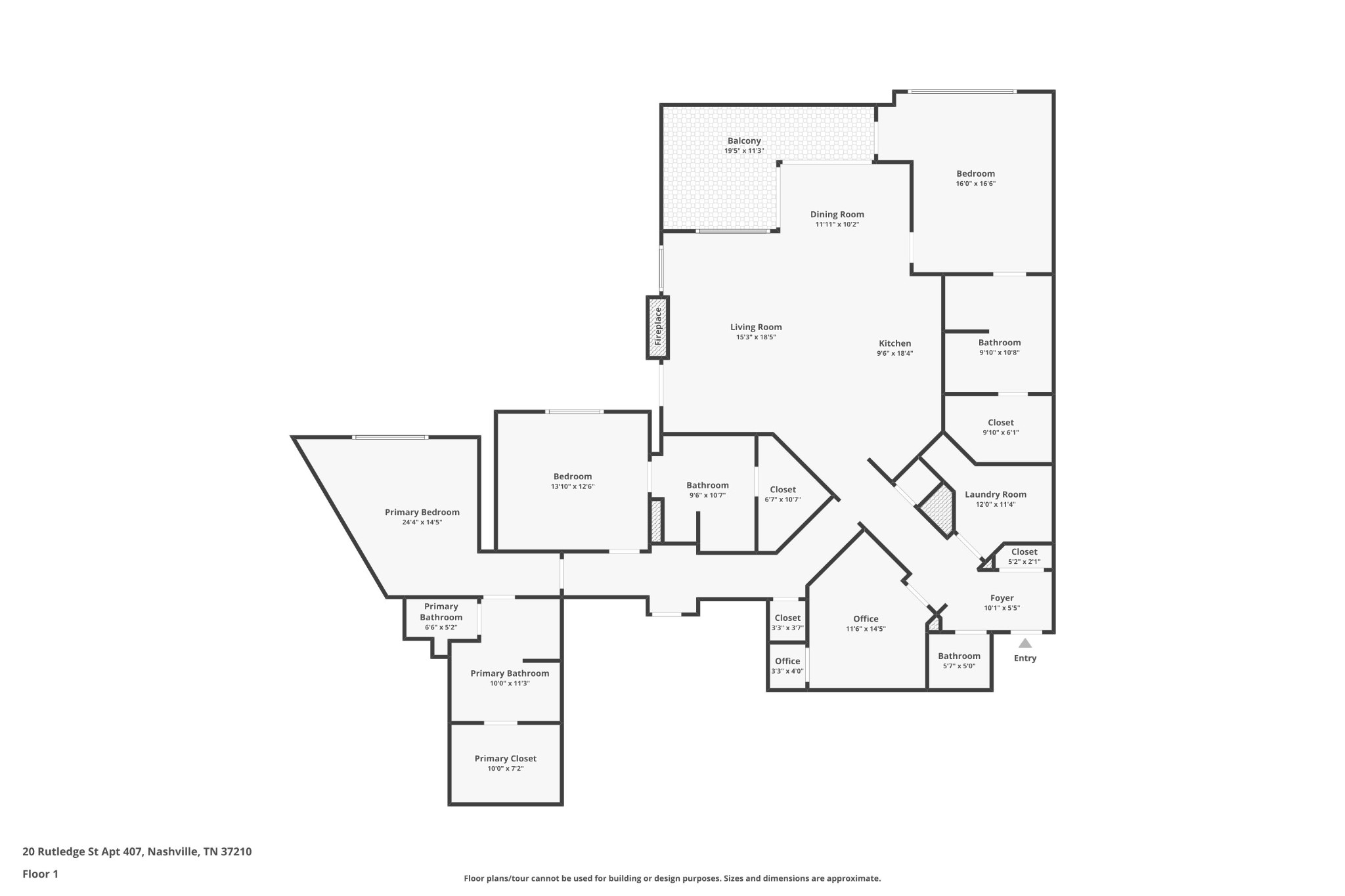 20 Rutledge Street, Unit 407 Nashville, TN 37210 - Photo 56 of 56 a picture of floor plan