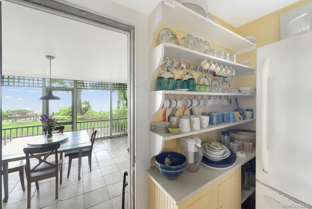 a table and chairs in a room