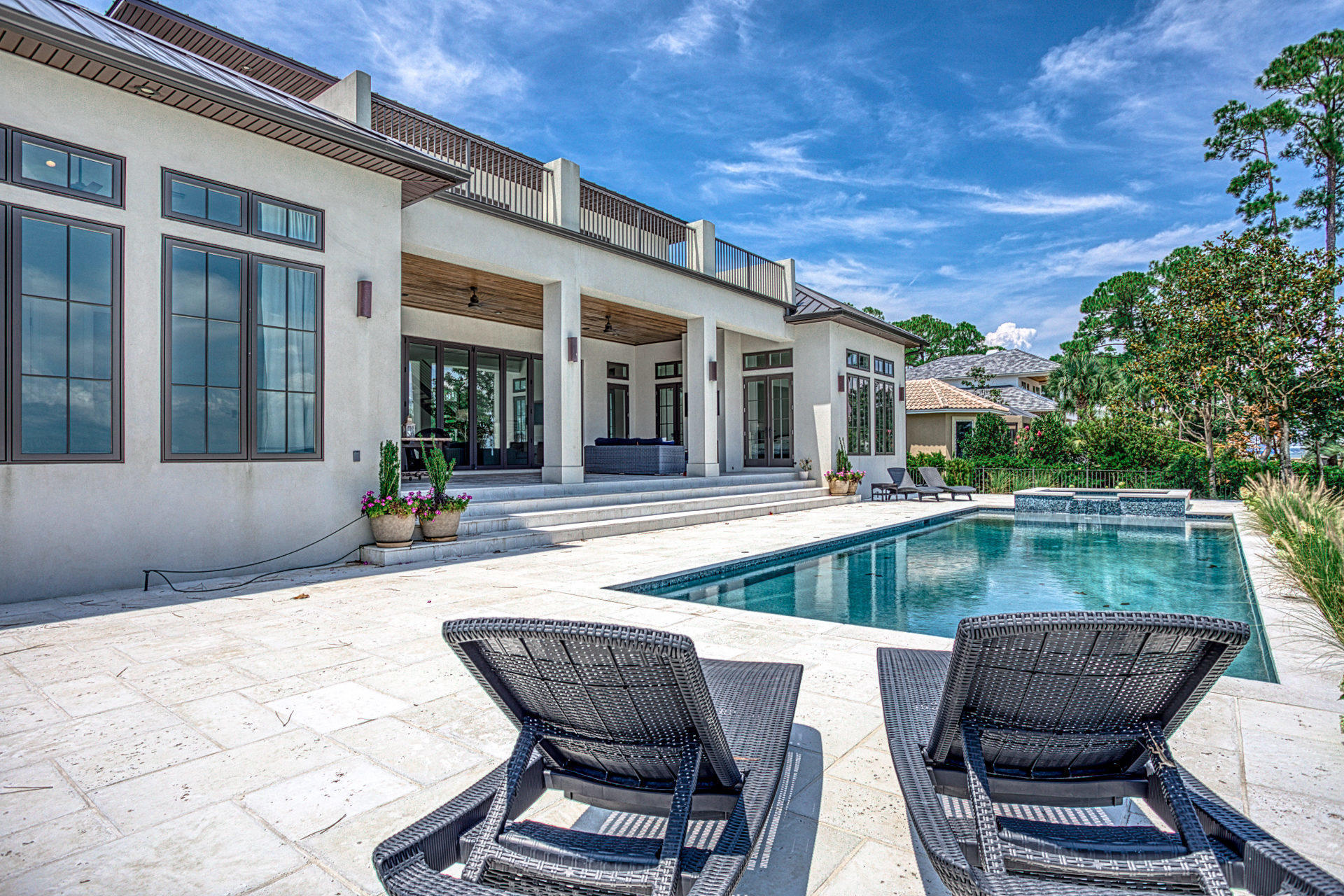 1023 Driftwood Point Road Santa Rosa Beach, FL 32459 - Photo 5 of 38 a view of house with swimming pool outdoor seating