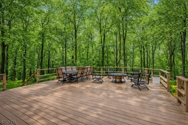 a view of a bench in the roof deck