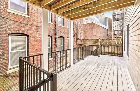 a view of a wooden deck