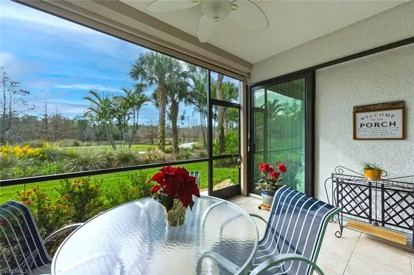 a outdoor view with a sitting space