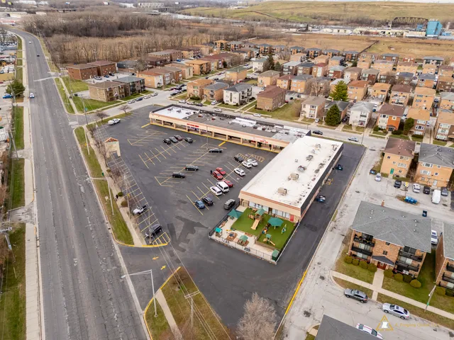 an aerial view of a city