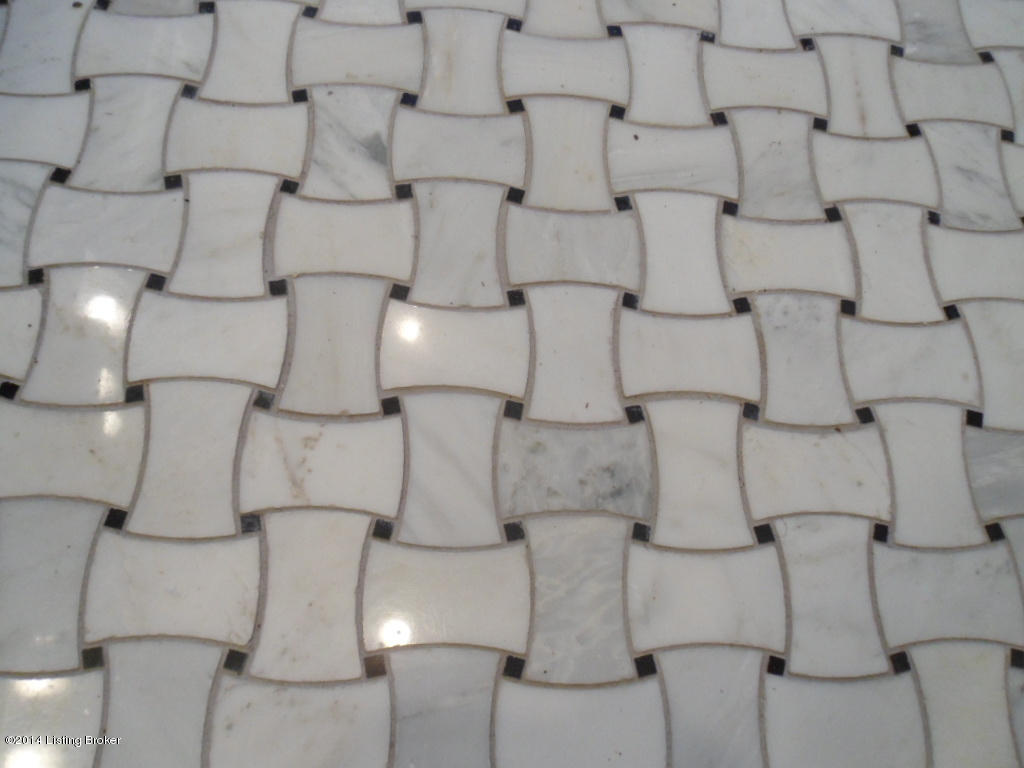 1238 Cherokee Road Louisville, KY 40204 - Photo 27 of 57 Marble basketweave flooring graces the Master Bathroom and the walls of the shower...this is more than eye-catching...it's remarkable!