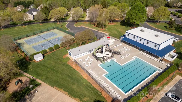 an aerial view of a house