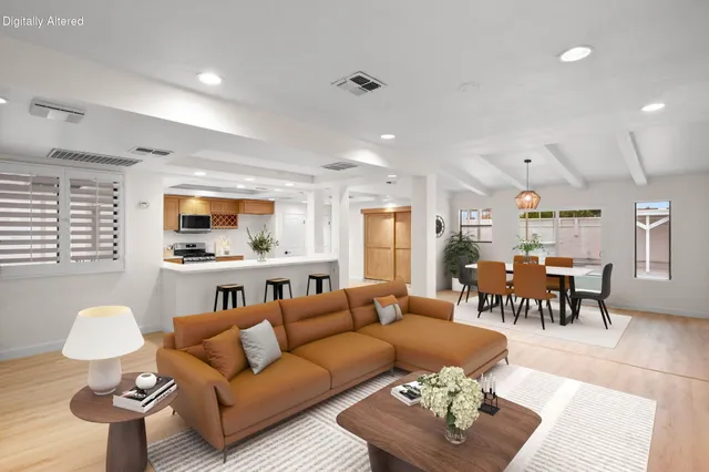 a kitchen with a stove and a microwave