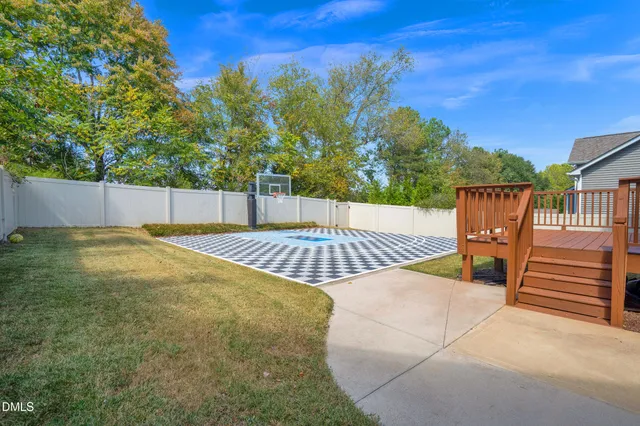 a view of wooden deck