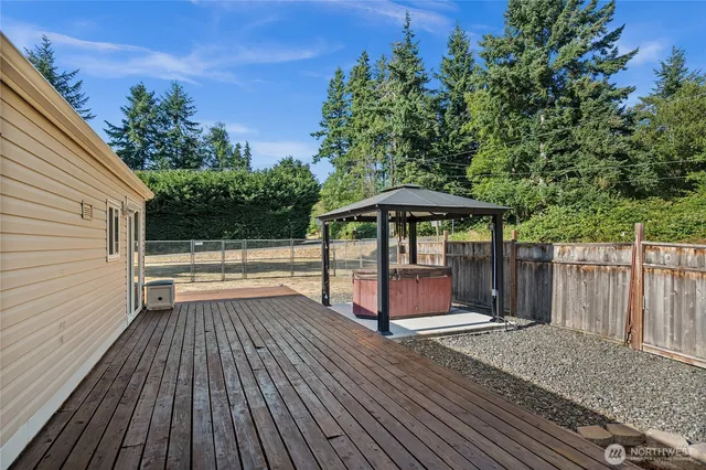 a view of outdoor space with wooden deck