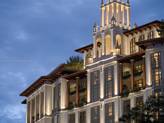 a front view of a building with street view