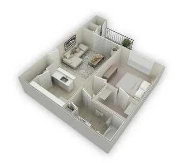 a living room with furniture and floor