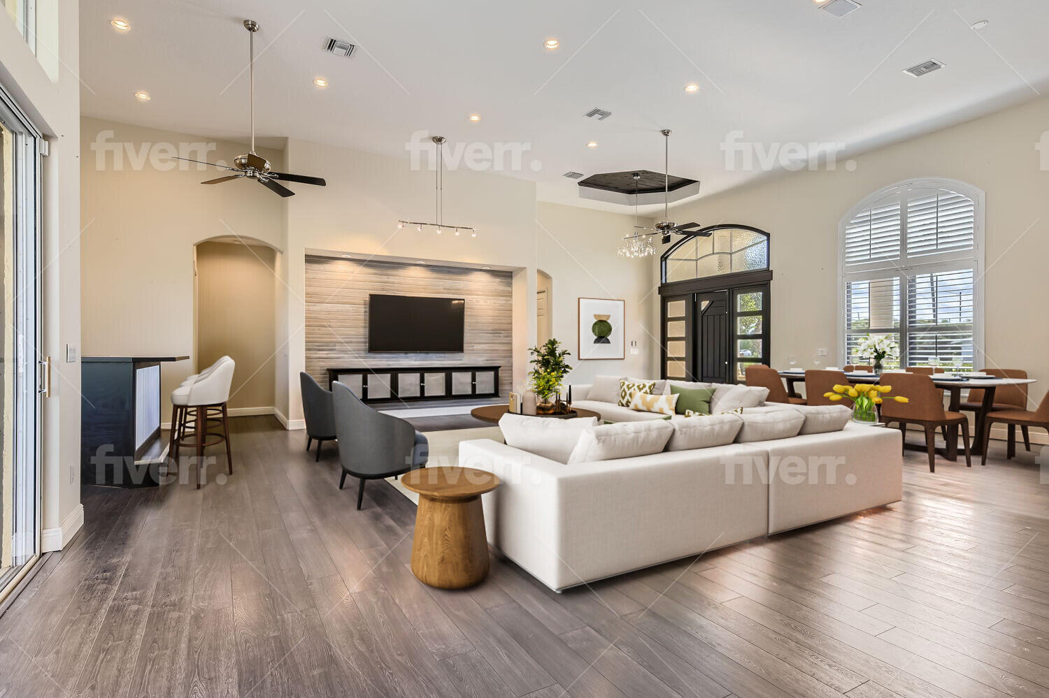 HAUSMANN PIC GREAT ROOM AND TV STAGED
