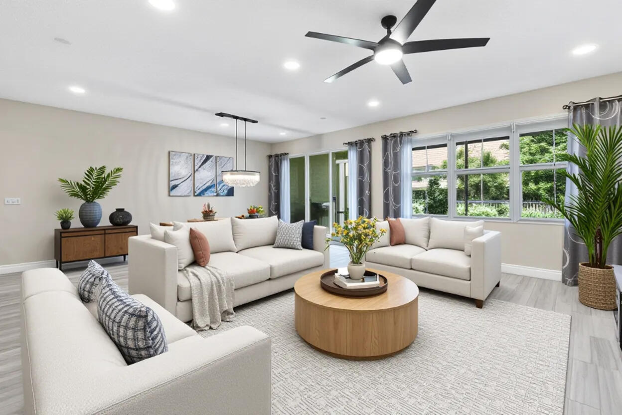 Virtually staged living room ~