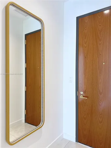 a view of a glass door with a from a window