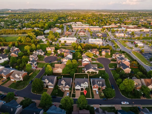 an aerial view of multiple house