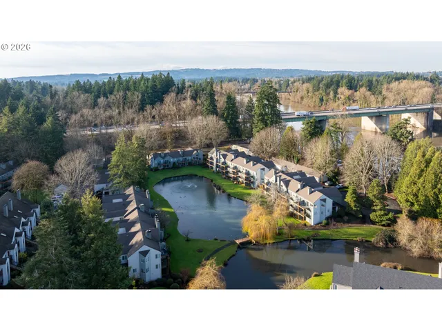 a aerial view of a house with a lake view