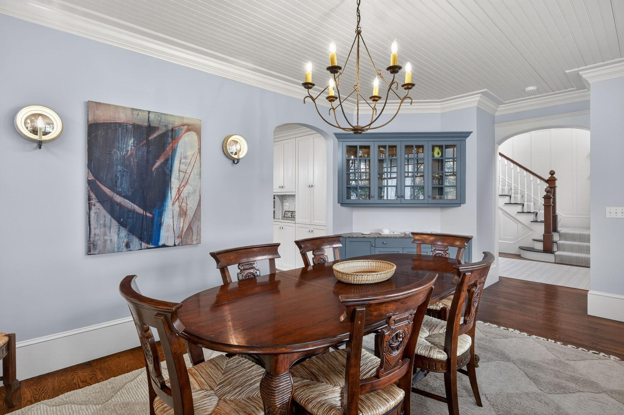 268 Parker Road Osterville, MA 02655 - Photo 10 of 18 a view of a dining room with furniture and chandelier
