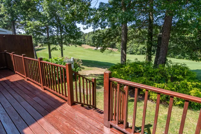 an aerial view of a house with a garden