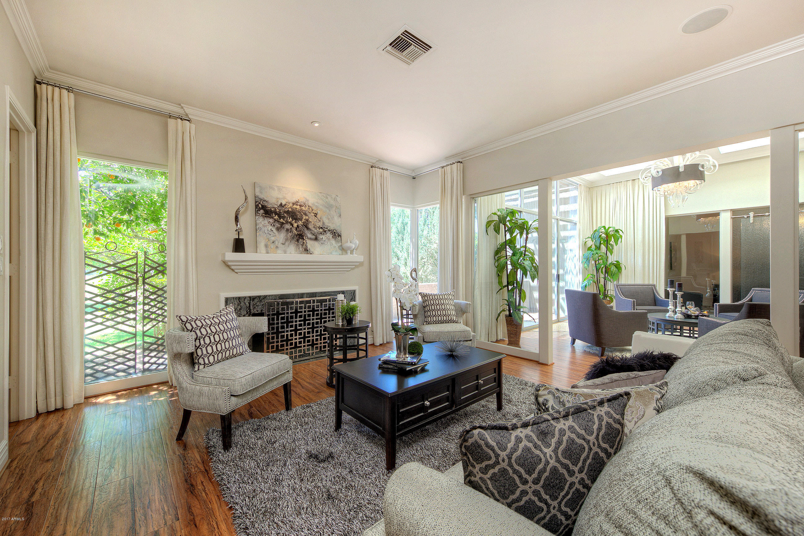 5666 North Scottsdale Road Paradise Valley, AZ 85253 - Photo 9 of 30 Living Area w/ Gas Fireplace