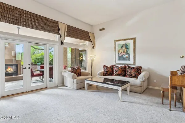 a workspace with furniture