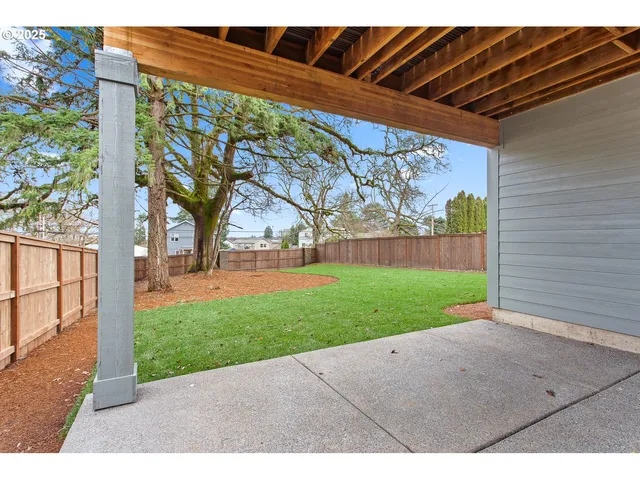 a view of backyard with tree