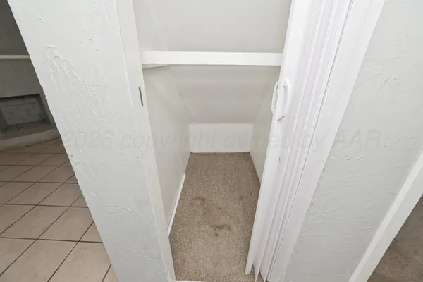 a view of a small space with window