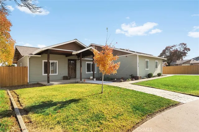 a view of a house with a patio