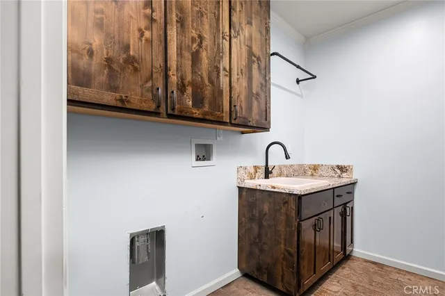 a view of a porch of a house