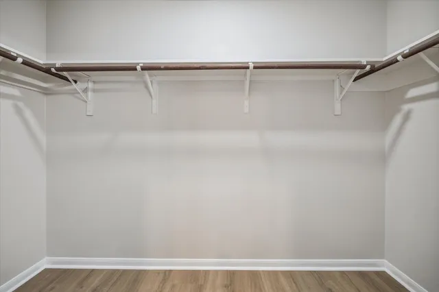 a view of an empty walk in closet