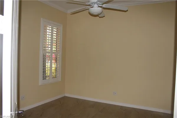 an empty room with a window