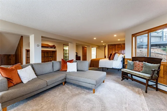 a living room with furniture and a couch