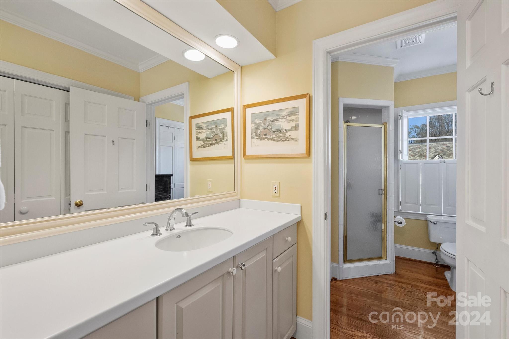 1905 Queens Road Charlotte, NC 28207 - Photo 25 of 44 a bathroom with a sink a toilet and shower