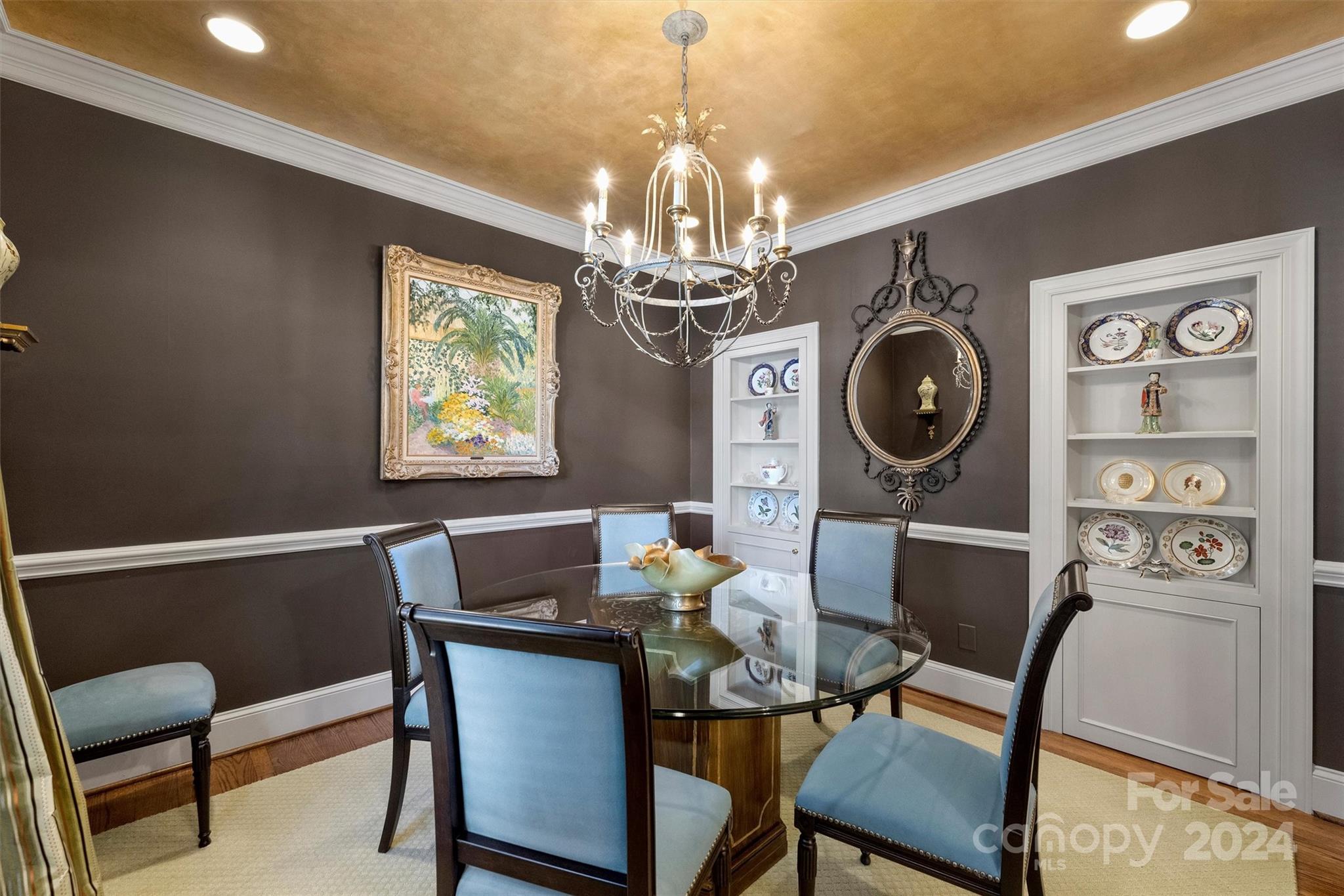 1905 Queens Road Charlotte, NC 28207 - Photo 7 of 44 a view of a dining room with furniture and chandelier
