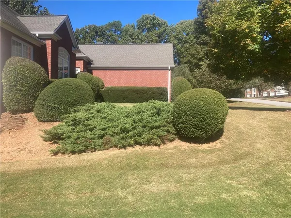 a view of a back yard of the house