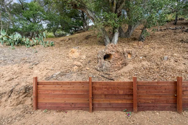 a backyard of a house with lots of green space