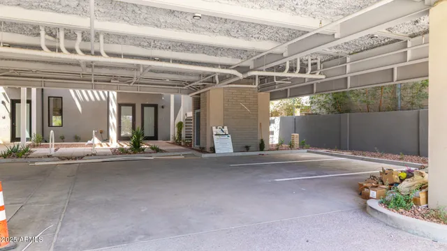 a street view with tall buildings